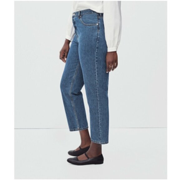 Everlane Curvy 90s Cheeky Cotton Straight Leg Cropped Ankle Jeans Size 31 NWT - Picture 2 of 11